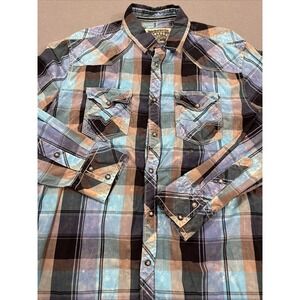 SHIRT BKE Buckle Men MEDIUM  L/S VTG Standard Fit Western Pearl Snap